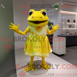 Gul frosk maskot draktfigur...