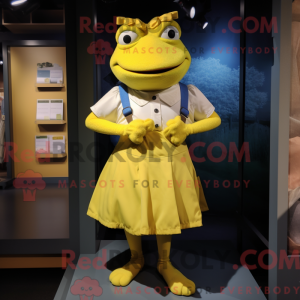 Gul frø maskot kostume...