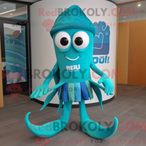Postava maskota Teal Squid...