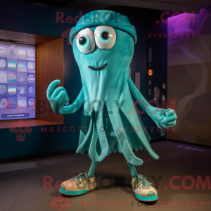 Postava maskota Teal Squid...