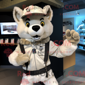 Cream Wolf maskot kostume...