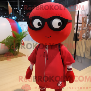 Red Volleyball Ball maskot...