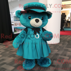 Teal Teddy Bear mascot...