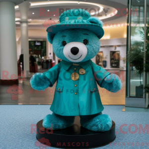 Teal Teddy Bear mascot...