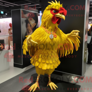 Yellow Roosters mascot...