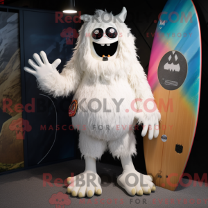 Witte demon mascottekostuum...