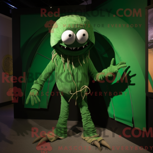 Green Spider mascot costume...