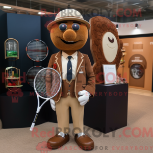 Brown Tennis Racket mascot...