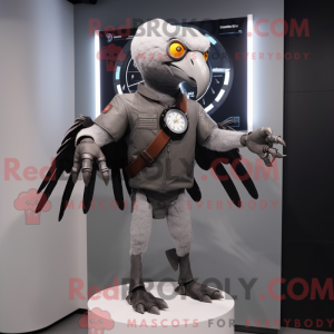 Gray Vulture mascot costume...