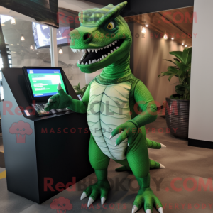 Green Allosaurus mascot...