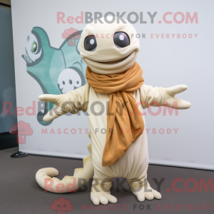 Cream Hydra mascot costume...