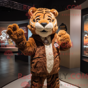Brun Tiger maskot kostume...