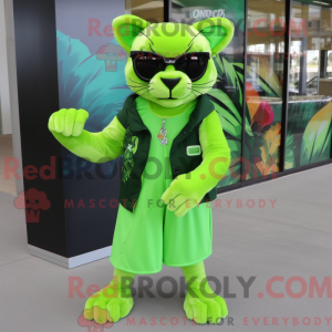 Lime Green Panther mascot...