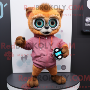 Peach Lemur maskot kostume...