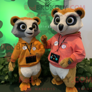 Peach Lemur Maskottchen...