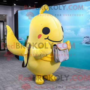 Lemon Yellow Narwhal mascot...