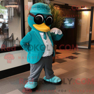 Teal But mascot costume...