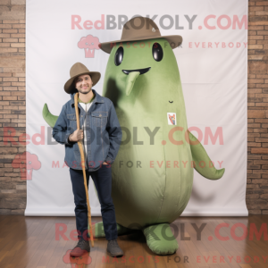 Olive Narwhal mascot...