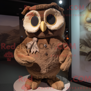 Brun ugle maskot kostyme...