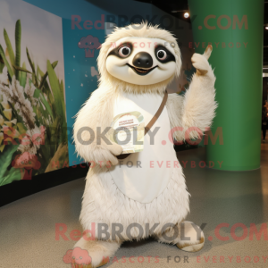 White Sloth mascot costume...