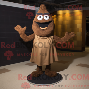 Brown Paella mascot costume...