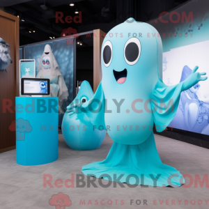 Cyan Ghost Maskottchen...