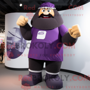 Purple Strongman mascot...