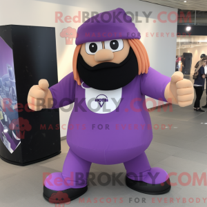 Purple Strongman mascot...