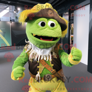 Lime Green Pirate mascot...