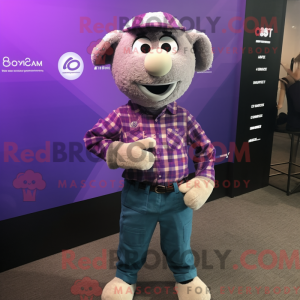 Purple Sheep mascot costume...