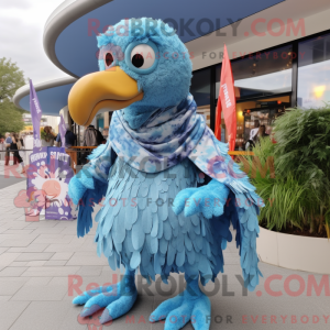 Sky Blue Ostrich mascot...