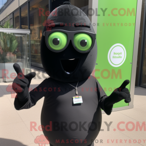 Sort agurk maskot kostume...