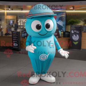 Cyan Gyro maskot kostume...