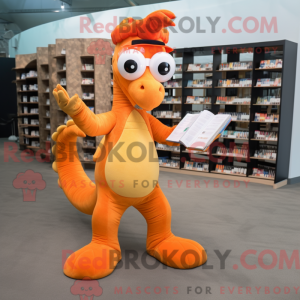 Orange Sea Horse mascot...