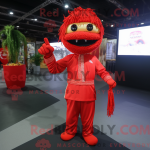 Red Pad Thai maskot kostume...