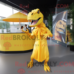 Gul Allosaurus maskot...