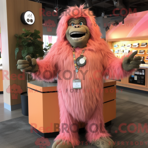 Peach Sasquatch maskot...