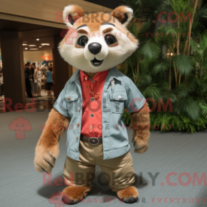 Beige Red Panda mascot...