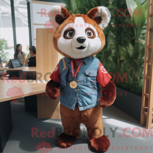Beige Red Panda mascot...