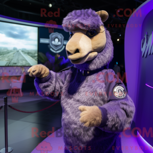 Purple Camel mascot costume...