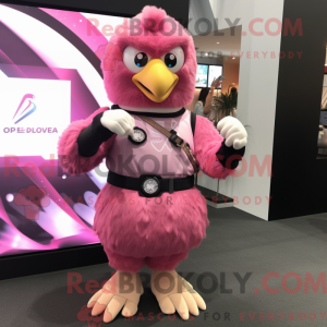 Pink Eagle mascot costume...