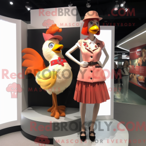 Peach Rooster Maskottchen...