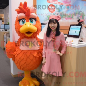 Peach Rooster mascot...