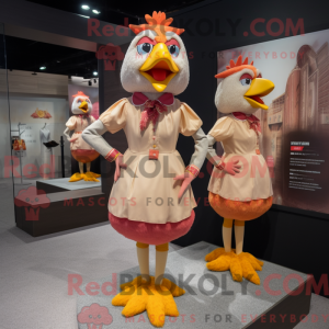 Peach Rooster mascot...