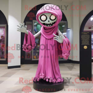 Pink Undead maskot kostume...