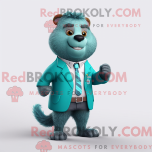 Teal Marmot-mascottekostuum...