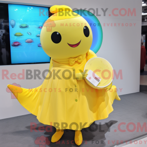 Yellow Whale mascot costume...