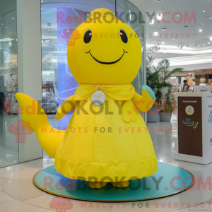 Yellow Whale mascot costume...