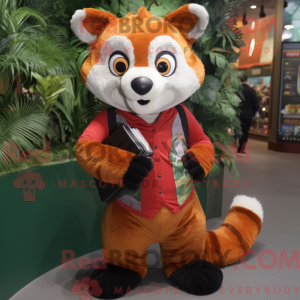 Olive Red Panda mascot...