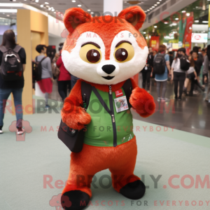 Olive Red Panda mascot...